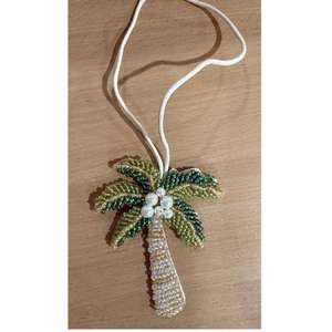 Porte-clés en perles de verre faites à la main sur le thème de la palmier dattier, couleur personnalisée, bijoux - Souvenir DIY pour Thanksgiving et le Nouvel An chinois - Product Image 1