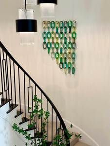 Contemporary Resin Craft Transparent Acrylic Hanging Chain Wall Accent Decorative <b>Decor</b> for Stylish Home Interiors - Product Image 3
