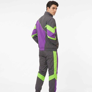 OEM Custom LOGO Embroidery Two Piece Zip up <b>Jacket</b> Long Set with <b>Reflective</b> Polyester Windbreaker Tracksuits for Men - Product Image 6