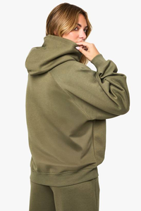 Ensemble sweat à capuche et pantalon de jogging pour femme, sans cordon, en molleton 100 % coton, avec logo frontal, haute qualité, vente en gros - Product Image 2