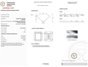 5 CT Radiant Cut G VVS Certified Lab Grown Diamonds de India High Quality HPHT Real Jewelry IGI Certified Lab Created - Product Image 2