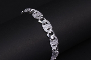 Bracelet chaîne élégant en argent fin rhodié, bijoux unisexes contemporains pour la mode quotidienne, collection de cadeaux pour fêtes - Product Image 6