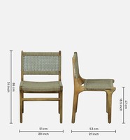 Chaise de salle à manger moderne en bois avec assise et dossier en corde de jute, design scandinave, pliable, mobilier pour la maison