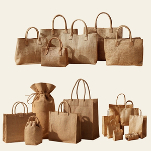 Large Size Jute Bag Eco Friendly PP Laminated Material Black Gussets Rope Padded Handles Reusable alternative to plastic bags - Product Image 5
