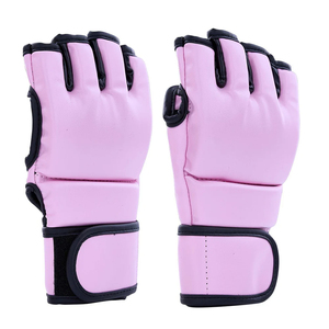 Custom Logo Half-Finger MMA Gloves-Outdoor Use High Quality Leather Made <b>Hook</b> & Loop Closure Adjustable MMA Gloves - Product Image 3