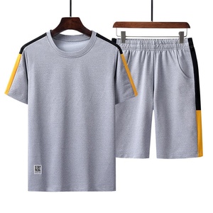 High Quality Breathable Plus Size Men's Summer Sports Wear <b>Set</b> Casual Printed <b>Knitted</b> T-shirts Shorts Quick Dry for Street Sport - Product Image 5