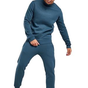 Ensemble de sweat-shirt à col ras du cou décontracté à motif uni pour hommes avec logo personnalisé - Product Image 1