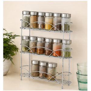 3-Tier Spice <b>Rack</b> Organizer Free Standing Kitchen Countertop Storage <b>Rack</b> Metal <b>Wire</b> Shelf for Herbs Jars & Pantry Organization - Product Image 6