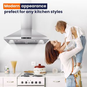 Cappa aspirante da parete Duc da 30 pollici con 700 CFM, in acciaio inossidabile, per cucina, con controllo touch e sensore di movimento - Product Image 2