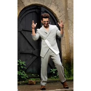 Conjunto de Blazer Asimétrico Desestructurado y Pantalones Relajados para Hombre. Este look es una interpretación moderna de la costura deportiva desestructurada. - Product Image 1