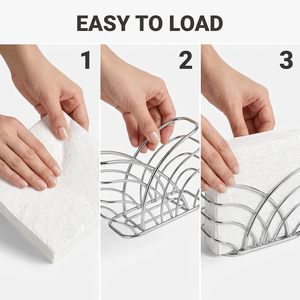 Porta Servilletas Cromado Vertical, Dispensador Decorativo de Toallas de Papel Metálico Ondulado, Soporte de Mesa para Servilletas de Cóctel, Organizador de Mesa para Comedor - Product Image 4