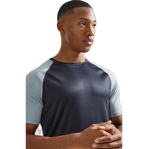 Camisetas de Gimnasio Personalizadas al por Mayor, de Manga Corta, Ajustadas, de Algodón y Poliéster Elástico, con Mangas Raglán, para Hombre - Product Image 4