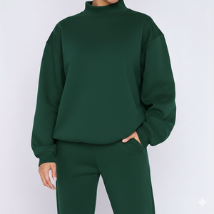 Sweat-shirt d'hiver à col montant pour femmes, style décontracté, OEM ODM - Product Image 1