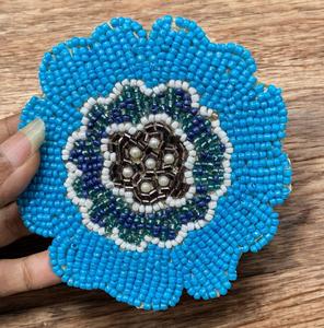 <b>Glass</b> Bead Embroidery Coaster Home Hotel <b>Table</b> Decorative High On Demanding Elegant Beaded Coaster Wholesale Good Price - Product Image 4