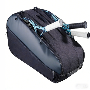 Professional Tennis Racket <b>Backpack</b> with Two Racquet Compartment Durable <b>Black</b> Sports Bag for Adults and Youth racket bag - Product Image 1