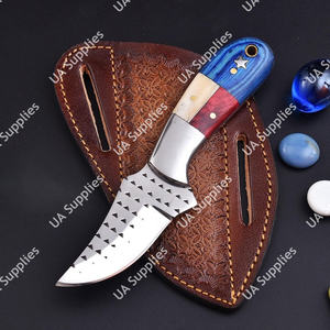 Couteau multi-usage tactique de chasse et d'extérieur EDC à lame fixe, fait main, pour ferrage de chevaux, avec manche en bois Pakka et os - Product Image 5