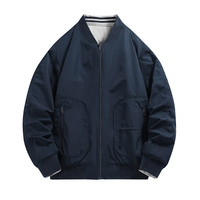 Veste bomber d'automne pour homme, en matériaux de qualité supérieure, avec logo personnalisé, design simple et couleur unie, idéale pour le travail en extérieur