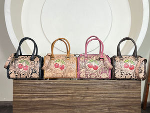 Bolsos de Viaje Pequeños de Cuero con Diseño Floral en Color Rosa, Estilo Occidental, Lindos Bolsos Cruzados de Cuero Vacuno Genuino - Product Image 5