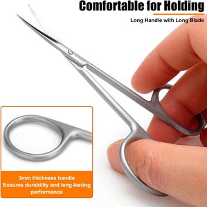 Tijeras para Cutículas de Acero Inoxidable Multiusos de Primera Calidad con Hojas Curvas - Manicura, Arte de Uñas, Cuidado de Cejas y Pestañas para Adolescentes - Product Image 1