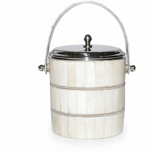 Luxury Mother of Pearl <b>Ice</b> Buckets with Lid and Handle Stainless Steel Double Walled Metal <b>Ice</b> Buckets for Luxury Barware - Product Image 1