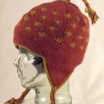 Bonnets d'hiver à rabats pour les oreilles, tricotés à la main, 100% laine, avec motif à carreaux et broderie artisanale, pour un usage décontracté, en couleurs personnalisées - Product Image 4