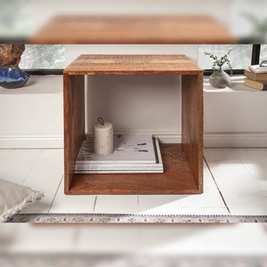Mesa Auxiliar Moderna y Elegante Vandana MAKASSAR de 45 cm, Madera de Mango Natural, Mesa de Noche de Madera Maciza, Estante para Dormitorio, Sala de Estar - Product Image 2