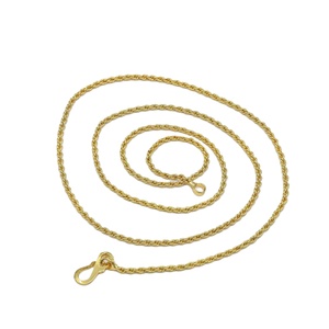 Collar de Cadena Trenzada Chapada en Oro Micro de 14K, 18K y 24K para Mujer, Diseño Moderno y a la Moda, Venta al Por Mayor - Product Image 3