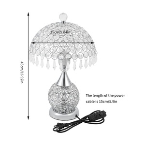 Lampe de table de luxe en cristal doré avec pampilles, élégante lampe de chevet en cristal K9 pour décoration de mariage, style européen, pour table de nuit - Product Image 6