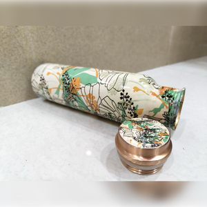 Ayurveda Copper Jointless Seamless Pure Copper Printed Designer <b>Bottle</b> <b>1</b> <b>Litre</b> - Product Image 3