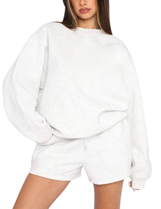 Sudadera Oversize de Cuello Redondo para Mujer, Manga Larga, Hombros Caídos, Color Liso, Tejido de Algodón/Fibra de Bambú, Jersey de Punto Cristalino para Otoño - Product Image 6