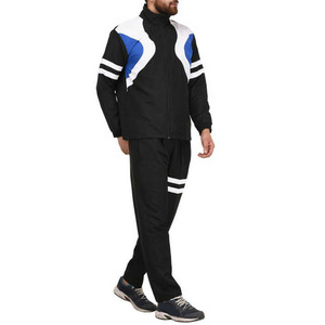 Ensemble de survêtement 2 pièces personnalisé avec fermeture éclair pour homme, avec passepoil et revers élastiques, coupe-vent unisexe en nylon color block - Product Image 6