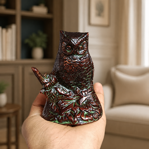 SHUBHAM Owl Shape Metal Candle Holder Resin Desk <b>Lamp</b> Stand Carved Animal <b>Table</b> Decor for Home <b>Study</b> - Product Image 5