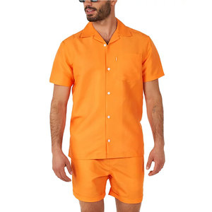 Ensemble deux pièces personnalisé pour hommes, ensemble deux pièces pour hommes, couleur unie, t-shirt à manches courtes fin et short pour l'été, idéal pour le fitness - Product Image 1