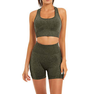 Ensemble de yoga d'été pour femmes, ensembles de sport sans couture, soutien-gorge sexy, short taille haute, tenues de yoga, ensemble 2 pièces pour femmes, ensembles pour femmes - Product Image 3
