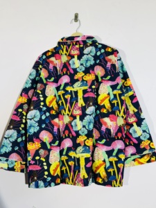 Conjunto de Pijama de Algodón de 3 Piezas para Mujer, Estampado de Hongos, Manga Larga, Abotonado, Ropa de Dormir Informal de Verano, Largo Completo - Product Image 2
