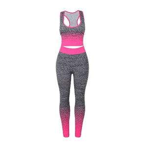 Ensemble de yoga 2 pièces pour femme en coton 100 % écologique, respirant, séchage rapide, taille haute, logo frontal, col rond, bretelles non réglables - Product Image 1