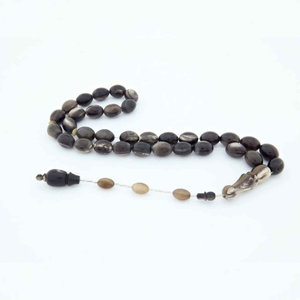 Tasbih artisanal de qualité supérieure à 33 perles, 10mm 12mm, en corne de buffle véritable, objet d'art de collection, pour la prière musulmane - Product Image 3
