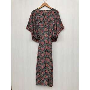 Caftán de Seda con Estampado Floral para Mujer, Traje de Baño de Verano, Modelo ETH-245 de Ethnic Craft Hub India - Product Image 4