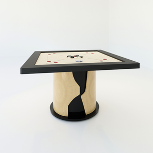 Mesa de Carrom de Esquinas Cuadradas Moderna y de Lujo ARGMAC, Base de Madera Ecológica y Duradera, Embalaje Personalizable para Interiores - Product Image 1