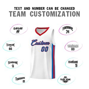 Camiseta de Baloncesto Blanca Personalizada, Cuello en V, Sin Mangas, Malla Transpirable, Impresión Sublimada, Unisex, Talla Adulto - Product Image 5