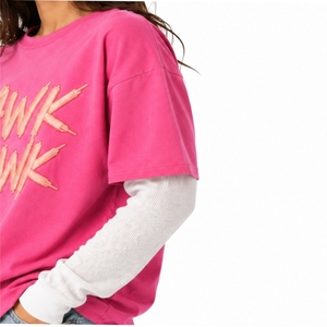 Women Double Layer <b>T</b>-<b>Shirt</b> <b>Winter</b> Modern Layered Sleeve Style Regular Casual Fit Comfortable Everyday Wear Anti-Wrinkle - Product Image 6