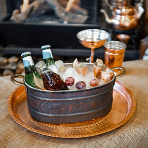 Galvanized Ice Tubs For Parties Events Beverage Cooling Bucket Home Bars Clubs And Outdoor <b>Serving</b> Use Stylish Metal Tub - Product Image 1