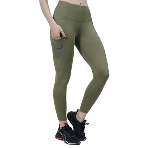 Leggings de Yoga para Mujer con Logotipo Personalizado, Cintura Media, Transpirables, Sin Costuras, de Secado Rápido, Elásticos, Hasta la Rodilla, Tela Satinada, Diseño OEM - Product Image 1