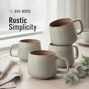 Tazas de Cerámica Premium con Acabado Mate Suave, Cuerpo Redondeado, Asa Cómoda, Diseño que Retiene el Calor, Ideal para Café, Té y Latte - Product Image 5