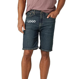 Shorts en jean pour hommes, personnalisés, délavés, bords bruts, style baggy, avec strass, streetwear, logo personnalisé - Product Image 1