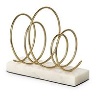 Sculpture abstraite dorée en boucle, très tendance, accent décoratif moderne en métal pour la décoration de maisons et bureaux de luxe
