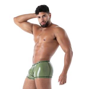 Boxer zippé intégral Kinky noir et blanc pour homme, coupe ajustée, sexy, style clubwear fetish - Product Image 2