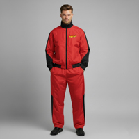 Ensemble de survêtement unisexe grande taille en nylon imperméable, respirant, avec poches latérales zippées, impression personnalisée, vente en gros OEM
