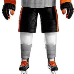 Custom Sublimation Ice Hockey Uniform Set – Professional White, Grey, and <b>Orange</b> Team Jersey with Matching Black Shorts and <b>Sock</b> - Product Image 6