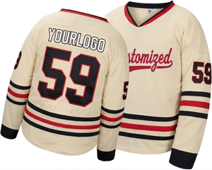 Jersey de hockey sobre hielo personalizado por el fabricante, manga larga, transpirable, de secado rápido, ligero, con nombre y número del equipo personalizados, ropa deportiva. - Product Image 1